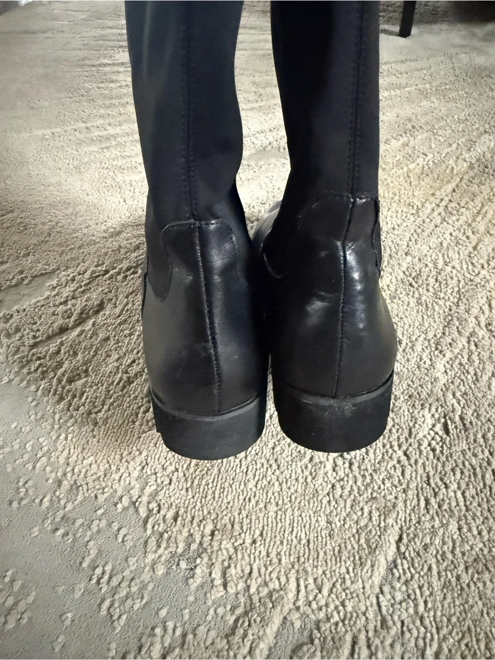 DONALD J PLINER Ronda Tall black Leather Boots over the knee pull on 8.5